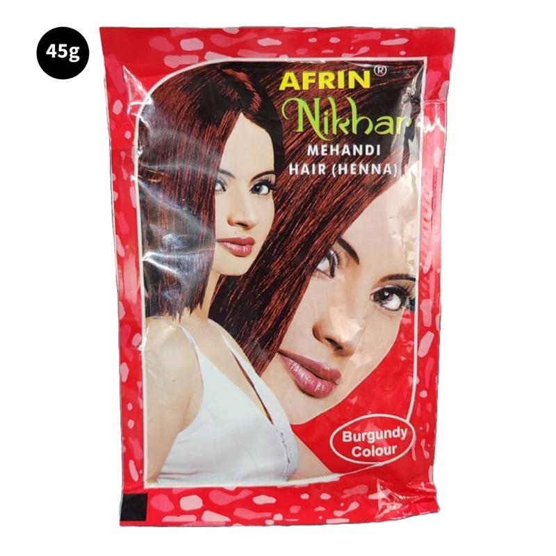 Afrin Nikhar Henna Burgundy Colour Hair - 45gm