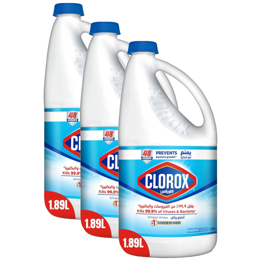 Clorox Kills 99.9% of Viruses Liquid Bleach 1.89L Pack of 3