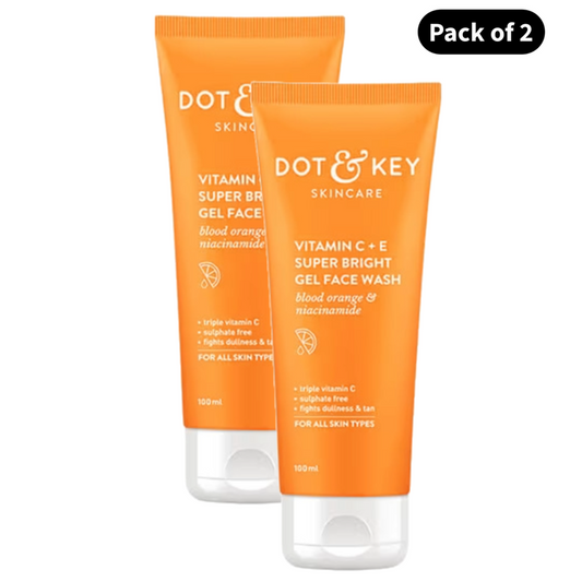 Dot & Key Vitamin C+E Super Bright Gel Face Wash (100ml)(Pack of 2)