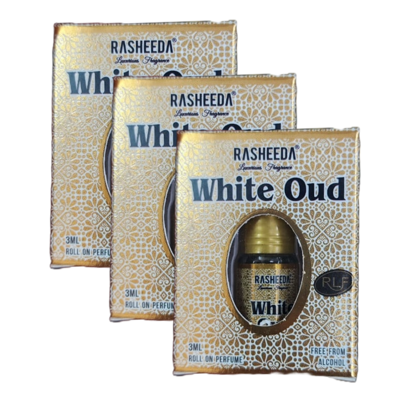 Rasheeda Luxurious Fragrance White Oud Roll On Perfume 3ml Pack of 3