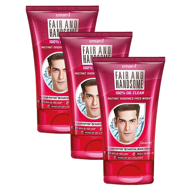 Emami Fair & Handsome 100% Oil Clear Dirt & Pollutants Face Wash 25g Pack of 3