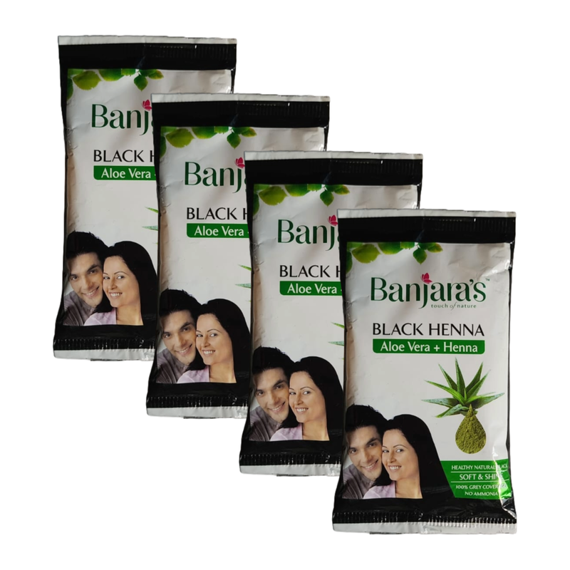 Banjara's Black Henna with Aloevera 20g (Pack Of 4)