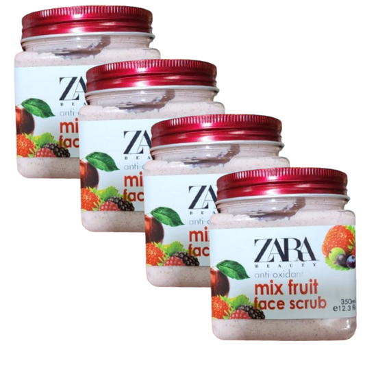 Zara Beauty Anti-Oxidant Mix Fruit Face Scrub 350ml Pack of 4