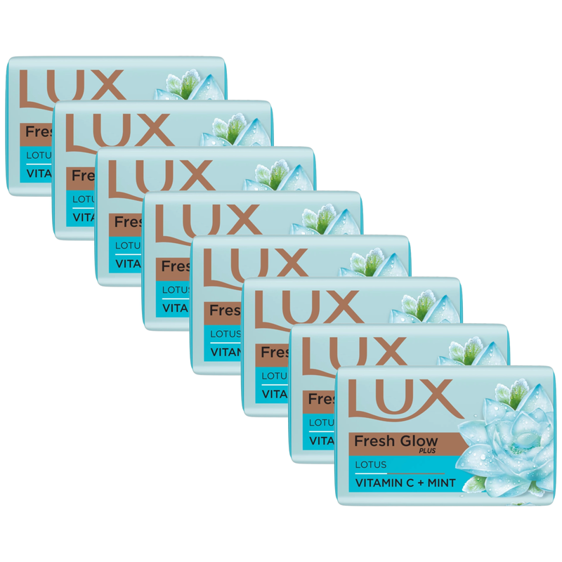 Lux Fresh Glow Plus Lotus Vitamin C + Mint Soap 41g Pack of 8