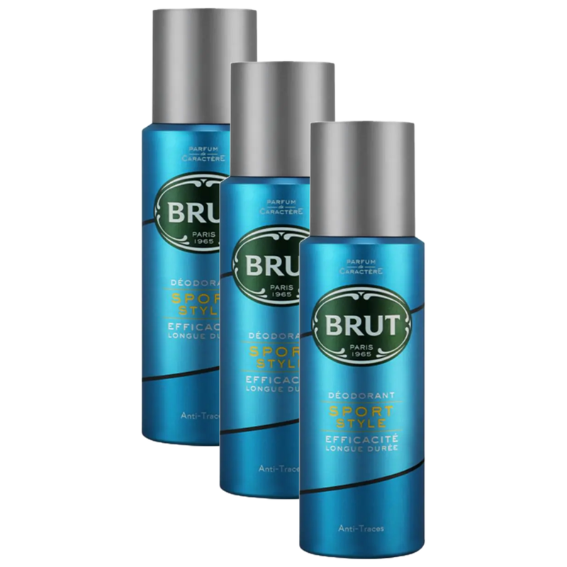 Brut Sport Style Efficacite Longue Duree Deodorant 200ml Pack of 3