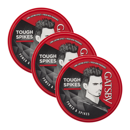 Gatsby Tough Spikes Power & Spikes Hair Styling Wax 75g Pack of 3