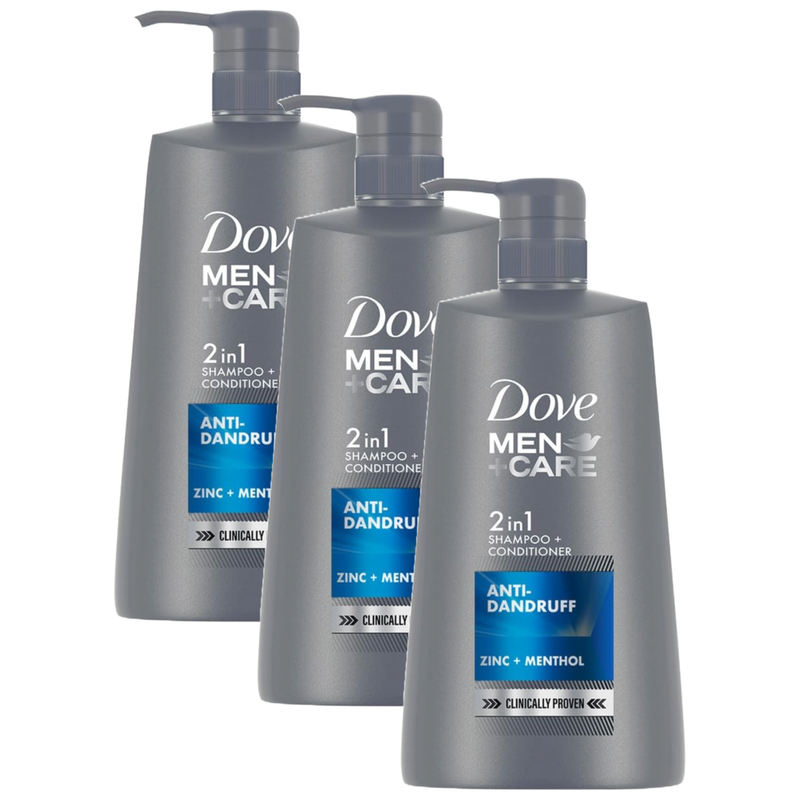 Dove Men+Care Anti-Dandruff 2 in 1 Shampoo + Conditioner 650ml Pack of 3