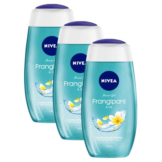 Nivea Frangipani & Oil Naturally Caring & Refreshing Shower Gel 250ml Pack of 3