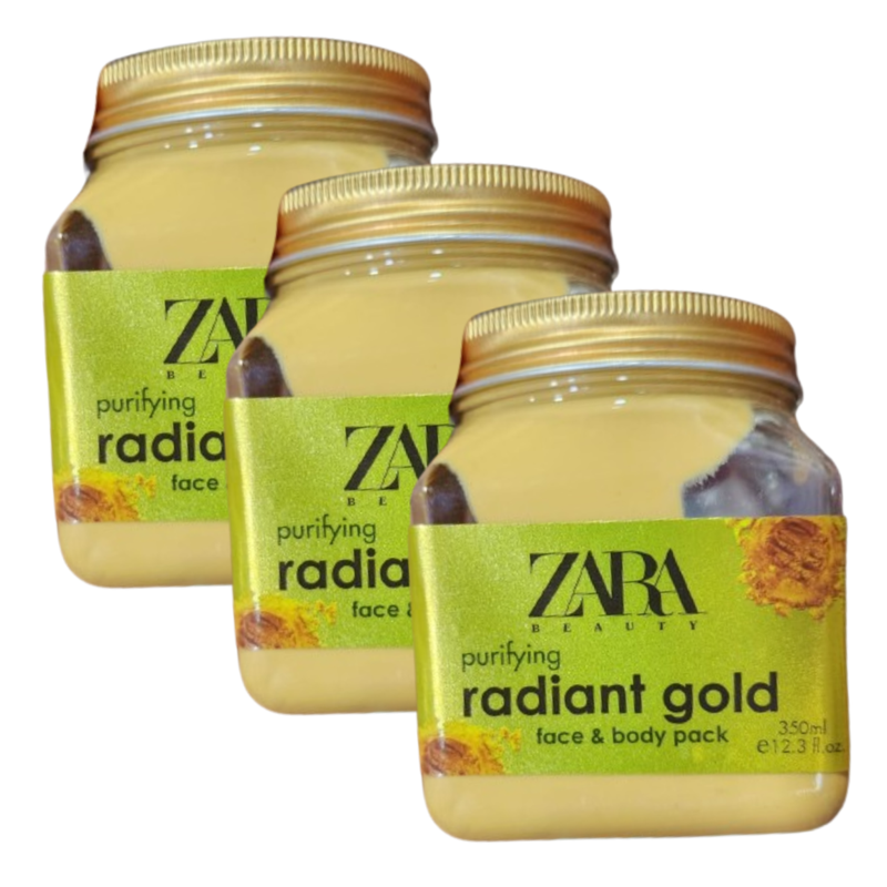 Zara Beauty Purifying Radiant Gold Face & Body Pack 350ml Pack of 3