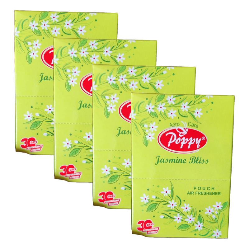 Poppy Natural Fresh Jasmine Bliss Pouch Air Freshener 6x10g Pack of 4