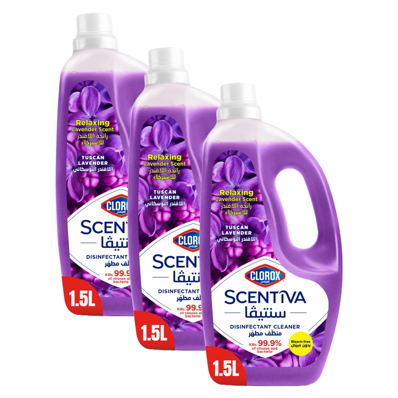 Clorox Scentiva Tuscan Lavender Disinfectant Cleaner 1.5L Pack of 3