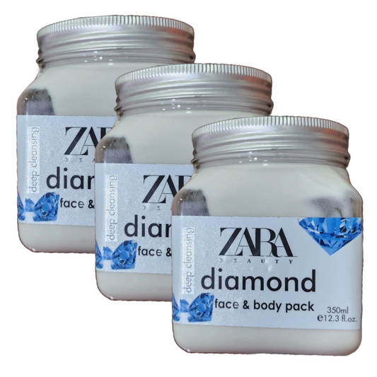 Zara Beauty Deep Cleansing Diamond Face & Body Pack 350ml Pack of 3