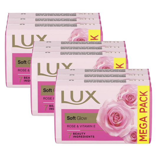 Lux Even-Toned Glow Rose Vitamin C + E Soap (3X150g) Pack of 3