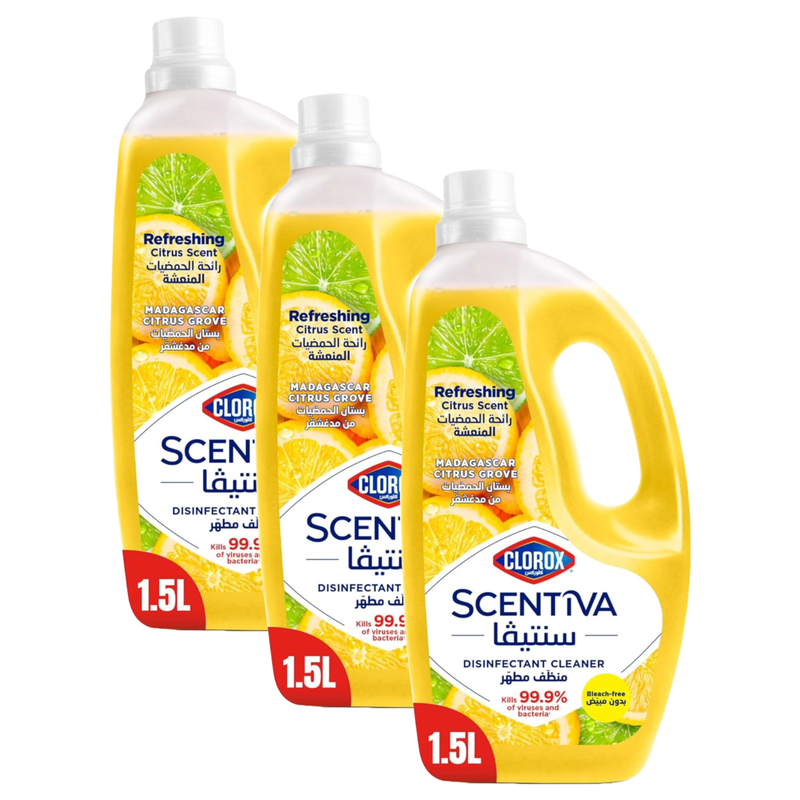 Clorox Scentiva Madagascar Citrus Disinfectant Cleaner 1.5L Pack of 3