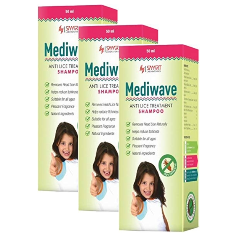 Mediwave Anti Head Lice Naturally Shampoo 50ml Pack of 3