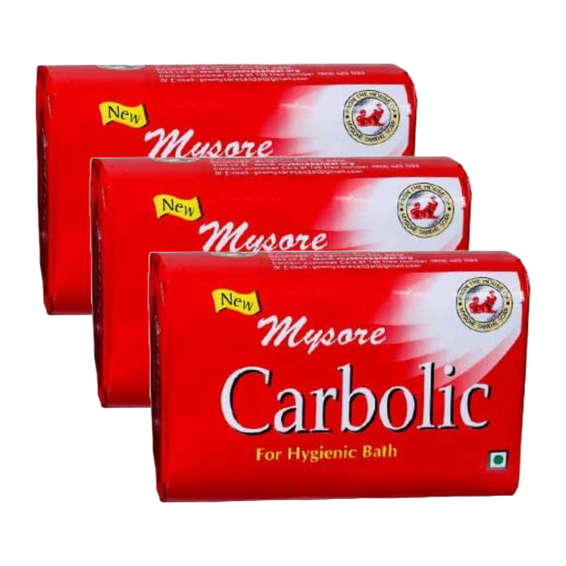 Mysore Carbolic For Hygienic Bath Soap 150g Pack of 3