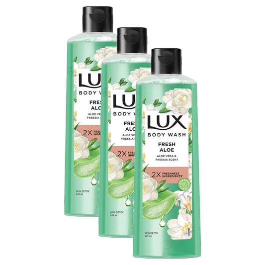 Lux Fresh Aloe Aloe Vera & Freesia Scent Body Wash 245ml Pack of 3