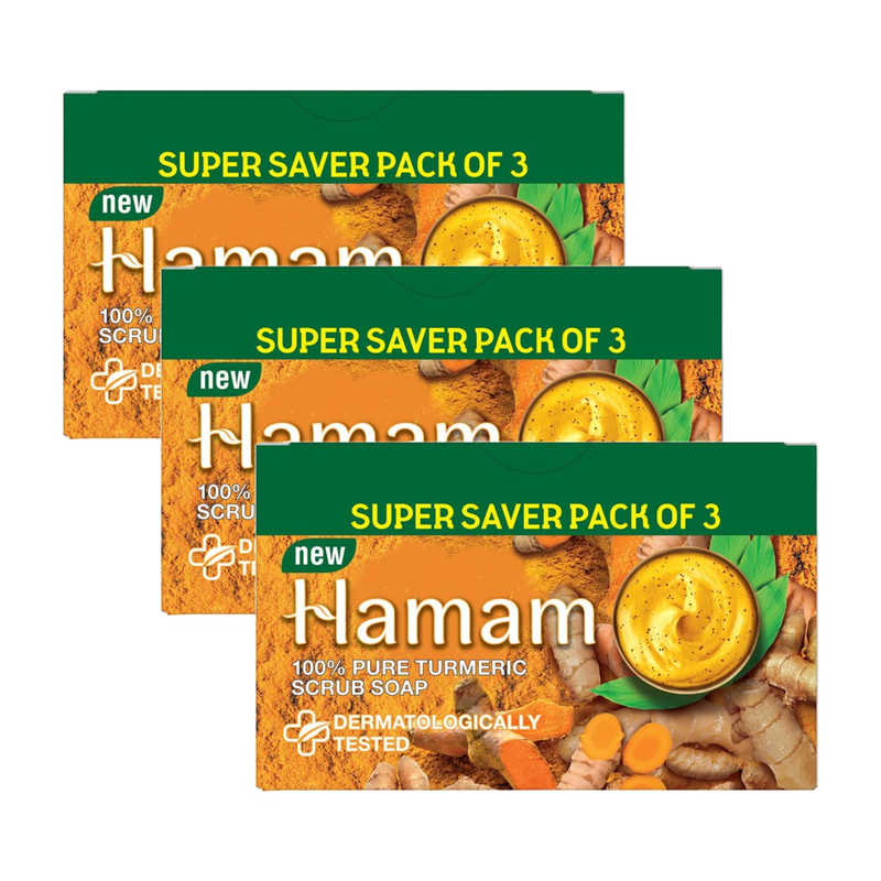 Hamam 100% Pure Turmeric Scrub Soap (3x150g) Pack of 3