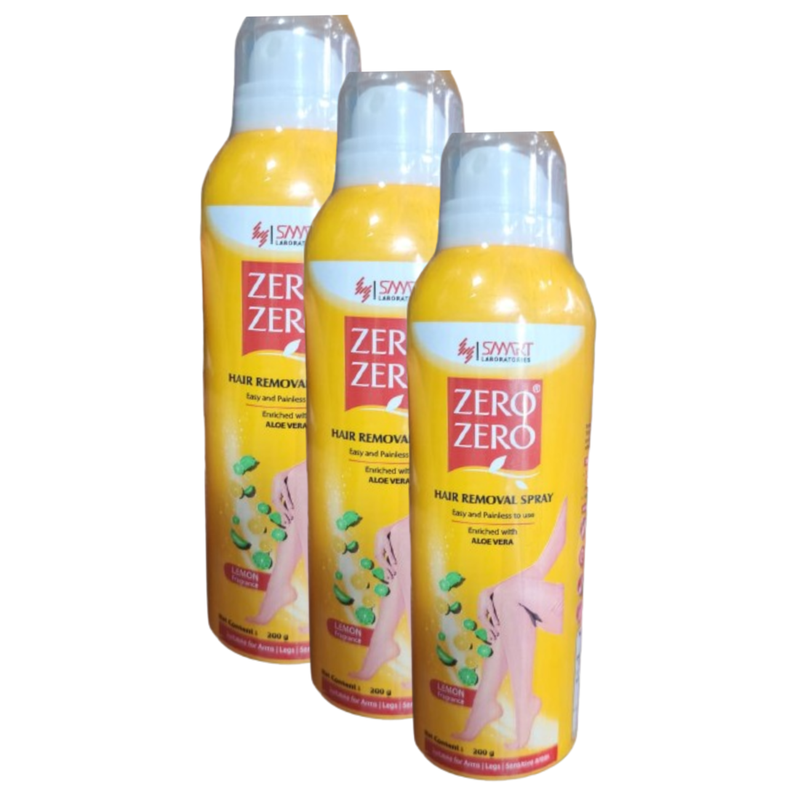 Zero Zero Aloe Vera & Lemon Smooth Hair Removal Spray 200g Pack of 3