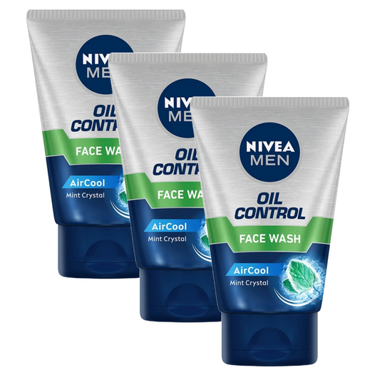 Nivea Men Oil Control AirCool Mint Crystal Face Wash 50g Pack of 3