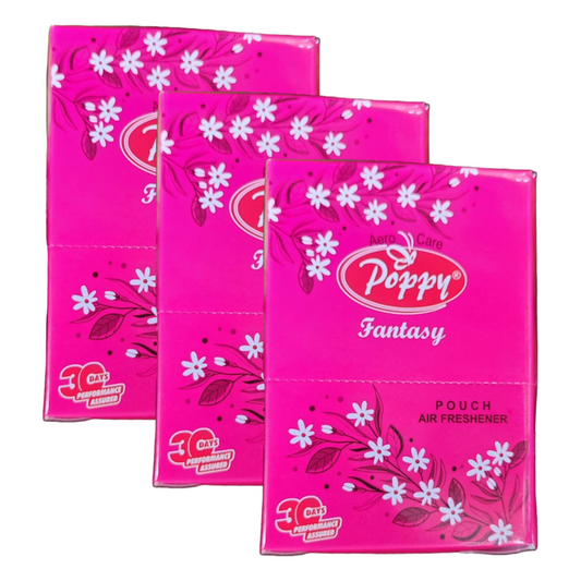 Poppy Natural Fresh Fantasy Pouch Air Freshener 6x10g Pack of 3