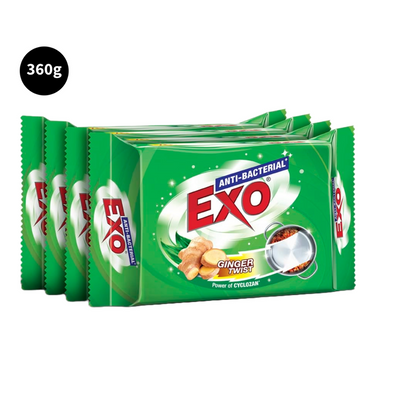 Anti-Bacterial Exo Round Ginger Twist Dishwash Bar 90g Pack of 4