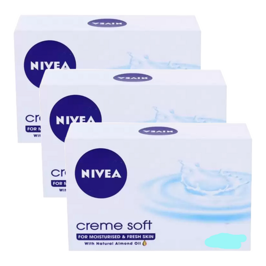 Nivea Crème Soft For Moisturised & Fresh Skin Soap 75g Pack of 3