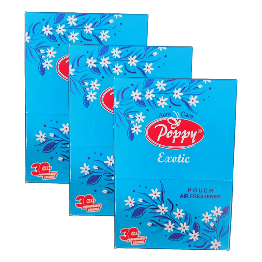 Poppy Natural Fresh Exotic Pouch Air Freshener 6x10g Pack of 3