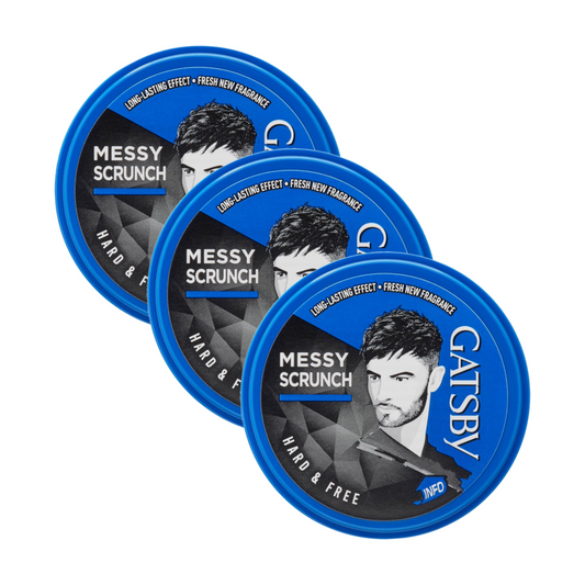 Gatsby Messy Scrunch Hard Hair Styling Wax 75g Pack of 3