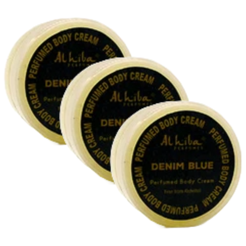 Al Hiba Denim Blue Perfume Body Cream 10g Pack of 3