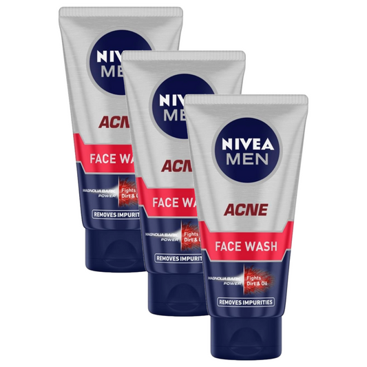 Nivea Men Acne Fights Dirt & Oil Face Wash 50g Pack of 3