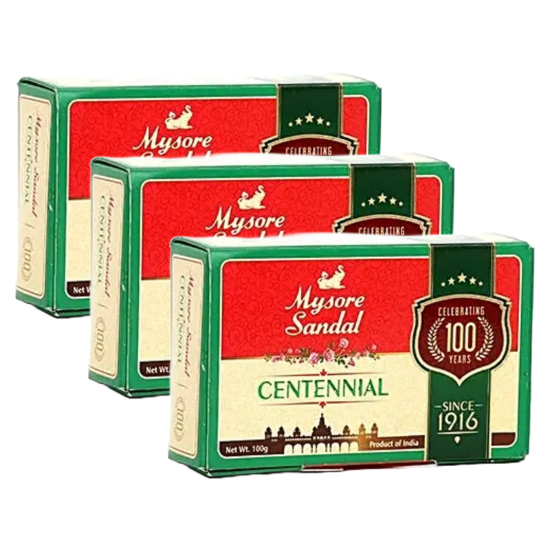 Mysore Sandal Centennial Moisturisers & Conditioners Soap 100g Pack of 3