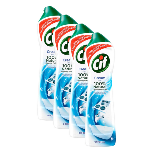 Cif Crème a Recurer With Natural Original Tough Dirt Cleaning 500ml Pack of 4