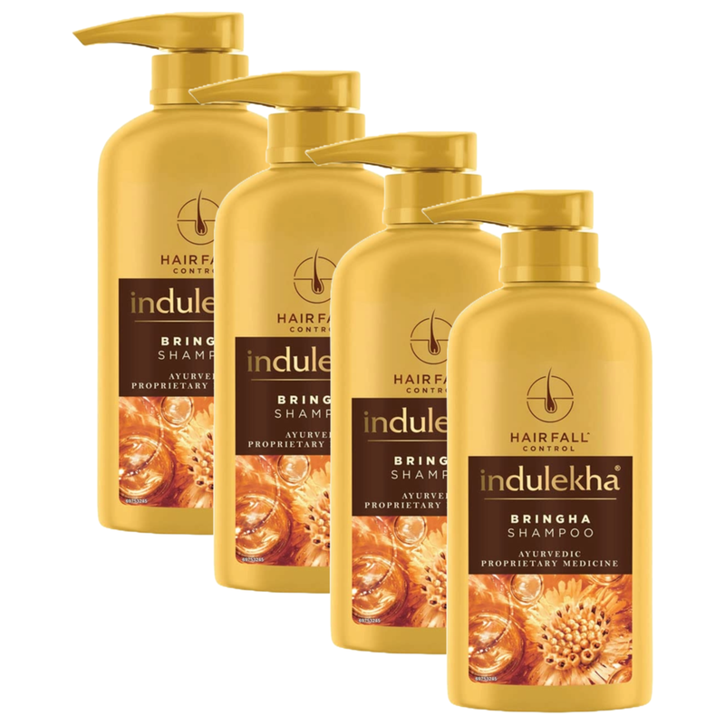 Indulekha Ayurvedic Hairfall Control Bringha Shampoo 580ml Pack of 4