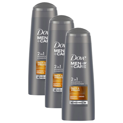 Dove Men+Care Thick & Strong 2 in 1 Shampoo + Conditioner 180ml Pack of 3