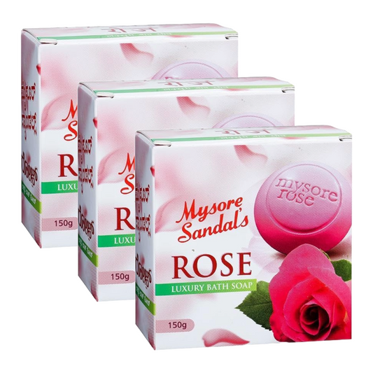 Mysore Sandal Rose Luxury Bath Soap 150g Pack of 3