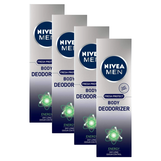 Nivea Men Fresh Protect Energy Body Deodorizer 120ml Pack of 4