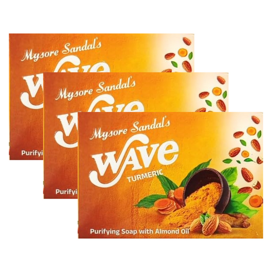 Mysore Sandal Wave Turmeric Purifying With Almond Oil Soap 100g Pack of 3