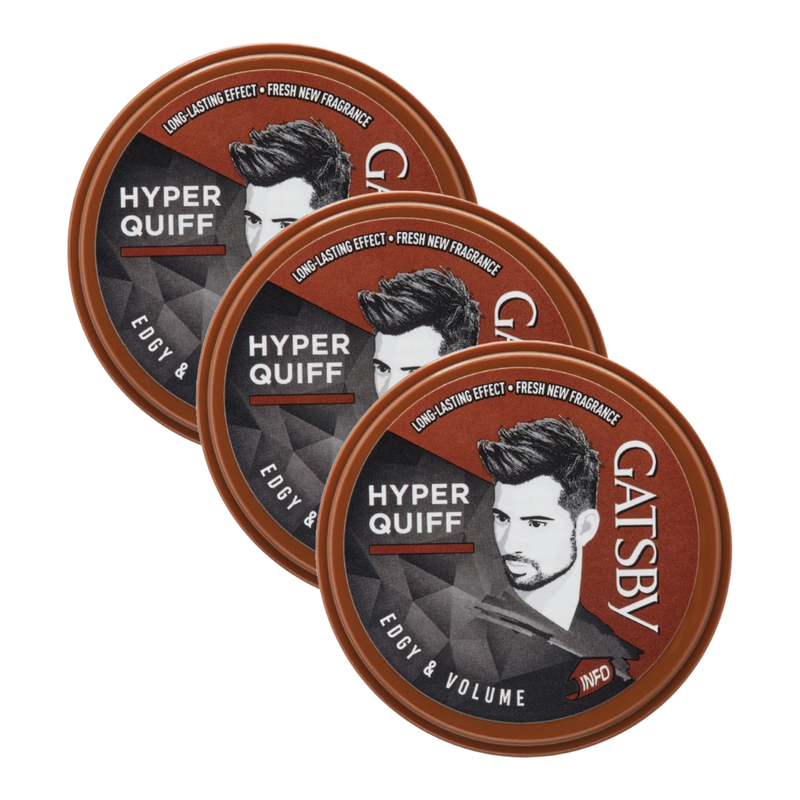 Gatsby Hyper Quiff Edgy & Volume Hair Styling Wax 75g Pack of 3