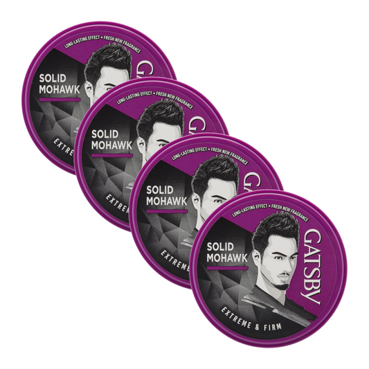 Gatsby Solid Mohawk Extreme & Firm Hair Styling Wax 75g Pack of 4