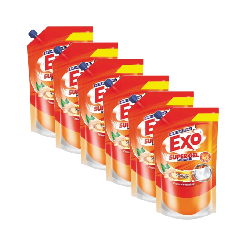 Exo Anti-Bacterial Goodness of Ginger Super Gel Dishwash 100g Pack of 6