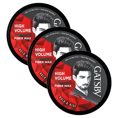 Gatsby Hgh Volume Bold & Rise Hair Styling Wax 75g Pack of 3