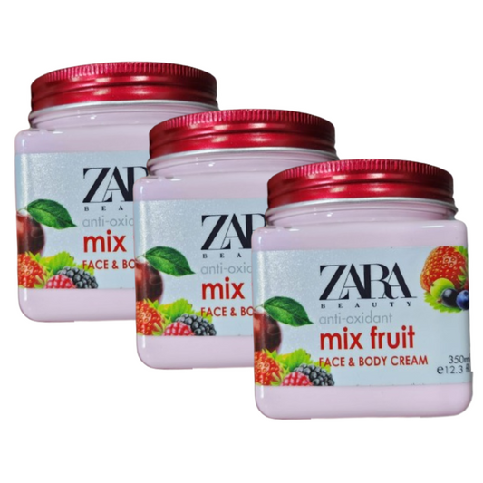 Zara Beauty Anti-Oxidant Mix Fruit Face & Body Cream 350ml Pack of 3