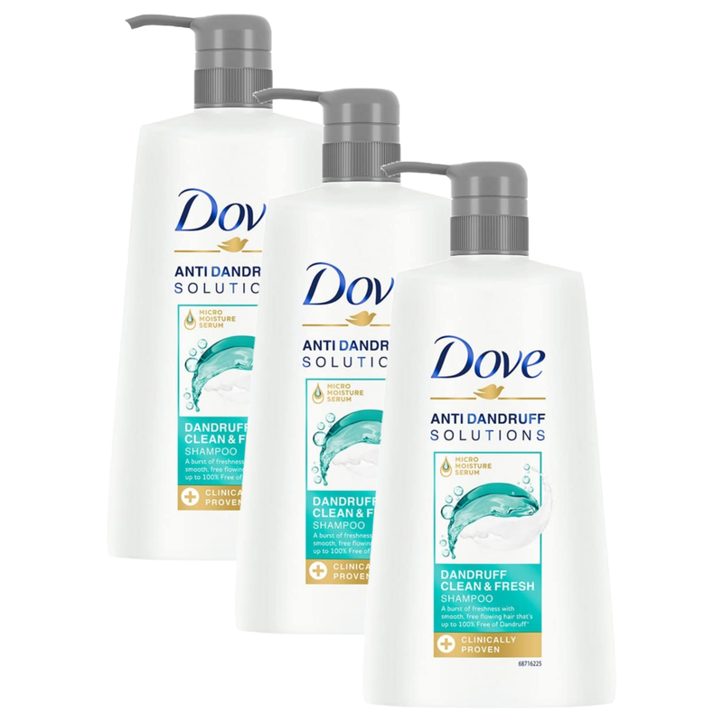 Dove Anti Dandruff Solution Dandruff Clean & Fresh Shampoo 650ml Pack of 3