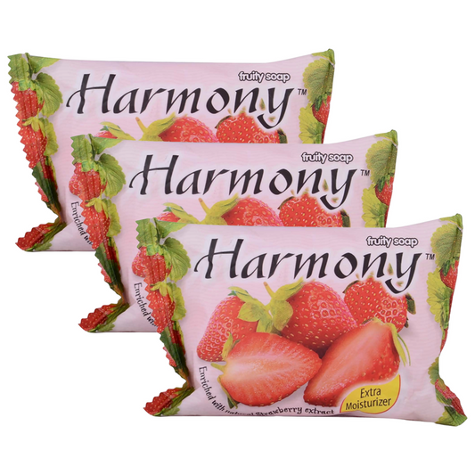 Harmony Strawberry Extract Extra Moisturizer Fruit Soap 75g Pack of 3