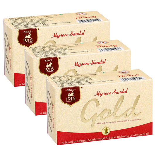 Mysore Sandal Gold Moisturisers & Conditioners Soap 125g Pack of 3