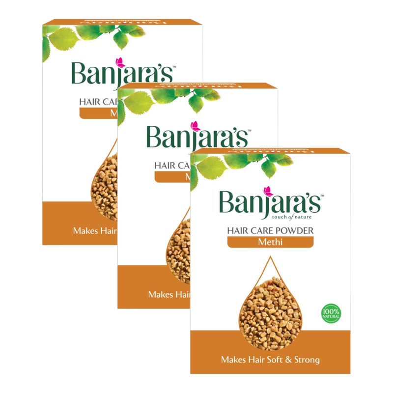 Banjaras Methi Makes Hair Soft & Strong Care Powder 100g Pack of 3