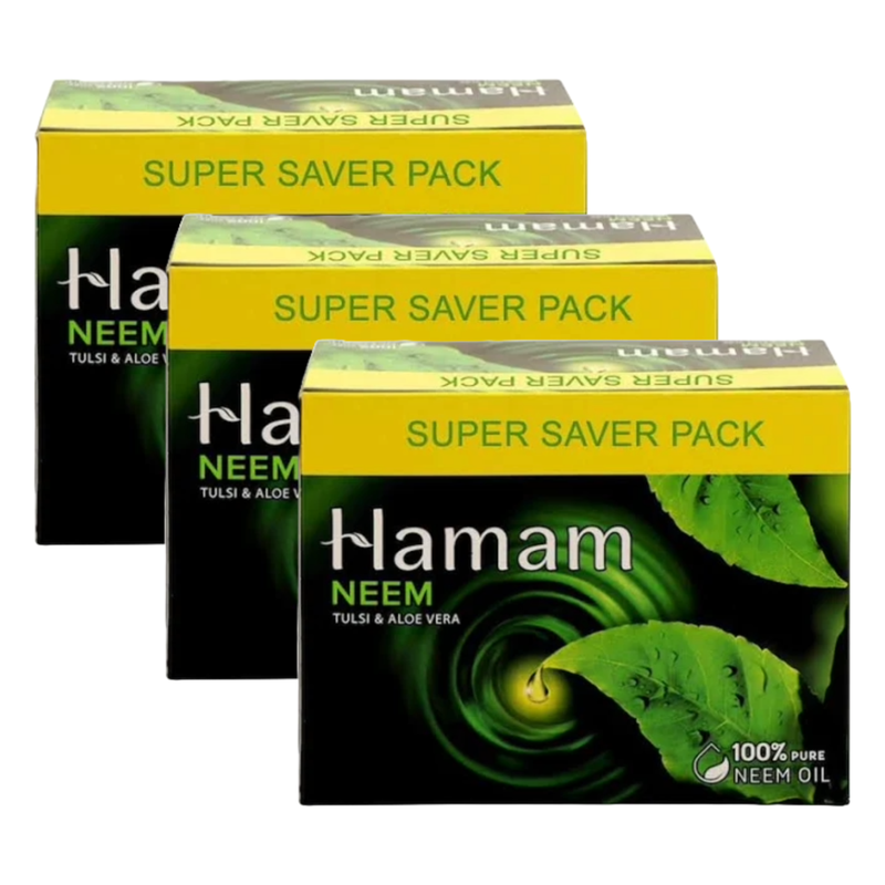 Hamam 100% Pure Neem Oil Soap (3X150G)(1N X 100G) Pack of 3