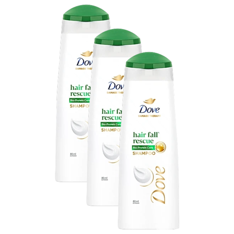 Dove Damage Therapy Hair Fall Rescue Shampoo 80ml Pack of 3