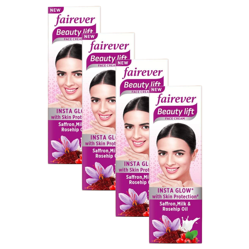 Fairever Beauty Lift Insta Glow with Saffron & Milk Cream 25g Pack of 4